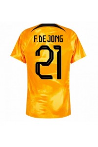 Nederland Frenkie de Jong #21 Fotballdrakt Hjemme Klær VM 2022 Korte ermer
